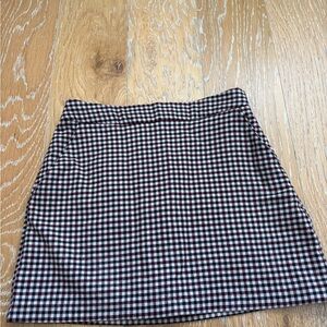 Abercrombie & Fitch Womens Menswear Black, White and Burgundy Gingham Mini Skort